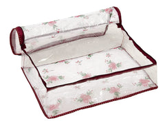 Heart Home Mesh Design Transparent PVC Multipurpose Small Storage Bag- Pack of 2 (Maroon) -HS_38_HEARTH21572