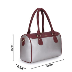 The Clownfish Urja Collection Vegan Leather 9.4 Litre Women's Handbag Shoulder Bag (Silver)