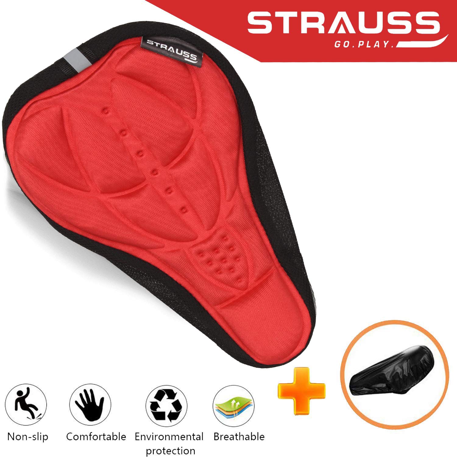 Strauss 3D Sponge Seat Cover, (Red)