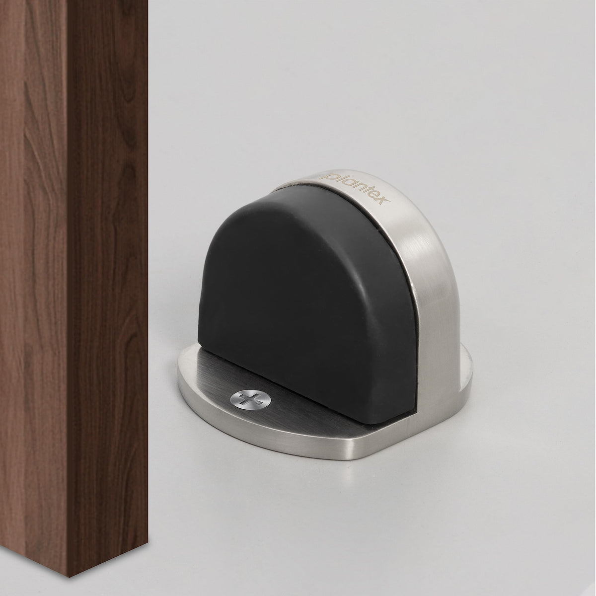 Plantex Premium Floor Mounted Door Buffer/Sound Dampening Rubber Buffer for Bed Room/Living Room/Kitchen/Bathroom Door – Pack of 1 (Satin)