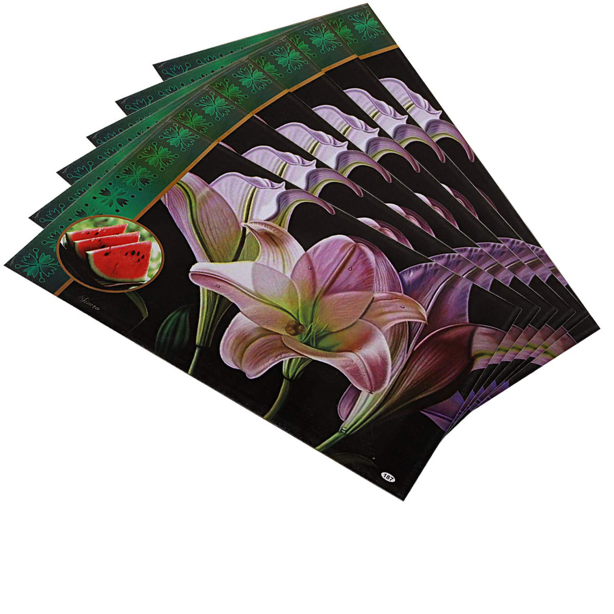 Kuber Industries Polyvinyl Chloride PVC 6 Pieces Reversible Fridge Drawer Mats (Multicolor)-Ctktc28263