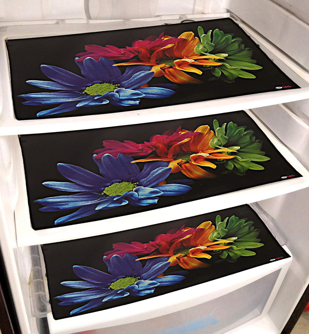 Kuber Industries PVC 6 Pieces Reversible Fridge Drawer Mats (Multi) -CTKTC7090