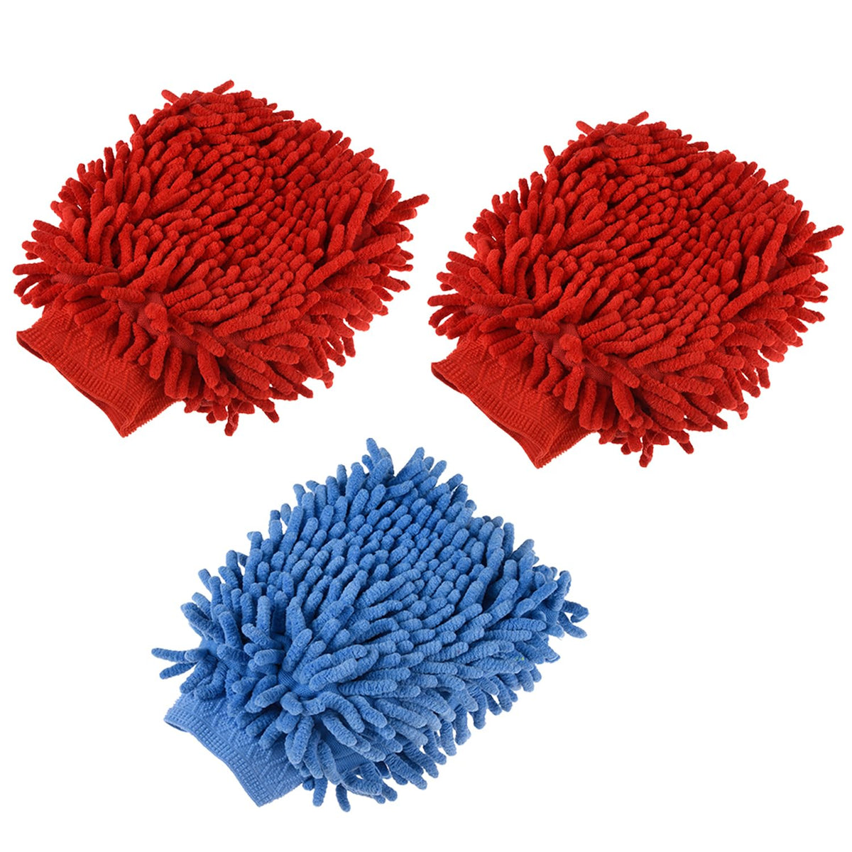 Kuber Industries Gloves | Microfiber Cleaning Gloves | Chenille Mitts for Kitchen | 50 GSM Hand Duster for Kitchen | Hand Gloves For Car | Duster for Glass | Pack of 3 | Multi