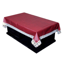 Kuber Industries PVC 6 Seater Dining Table Cover Set (Maroon, 60 Inch X 90 Inch or 152 cm x 229 cm)