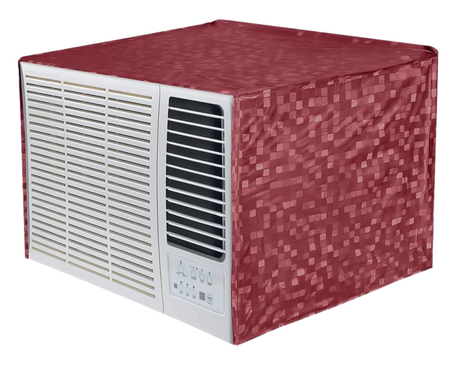 Kuber Industries 3D Design PVC Window AC Cover for 2 Ton Capacity - Maroon (CTKTC01715), Standard