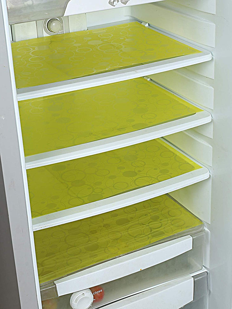 Kuber Industries PVC 6 Pieces Fridge Mat Set (Yellow) CTKTC6984