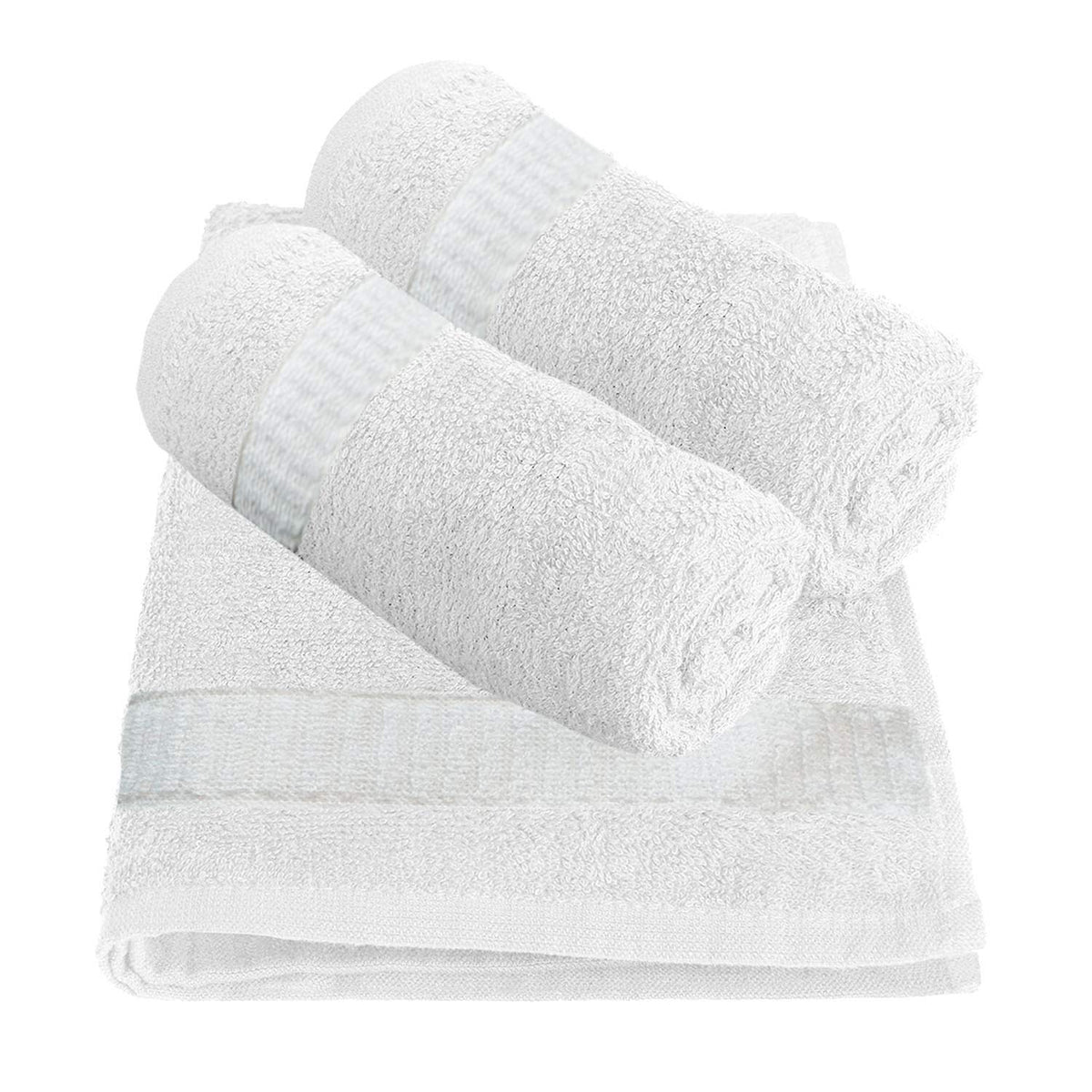 Kuber Industries Cotton 400 GSM 3 Pieces Face Towel Set 14x21” (White) -CTKTC8598