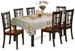 Kuber Industries Fruit Print Cotton Table Cover for Dining Table and 6 Seater Dining Table, Brown- (KUBMART011618), Standard