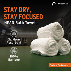 HEAD Bamboo Bath Towel - Pack of 1 (Cream) | Ultra Soft & Absorbent | Quick Dry | 100% Bamboo | 29 x 59 inches, 600 GSM