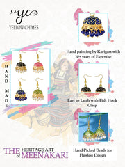 Yellow Chimes Earrings for Women and Girls Traditional Multicolor Meenakari Jhumka Earring | Gold Plated | Dome Shape Jhumki Combo Earrings | Birthday Gift for girls and women Anniversary Gift for Wife