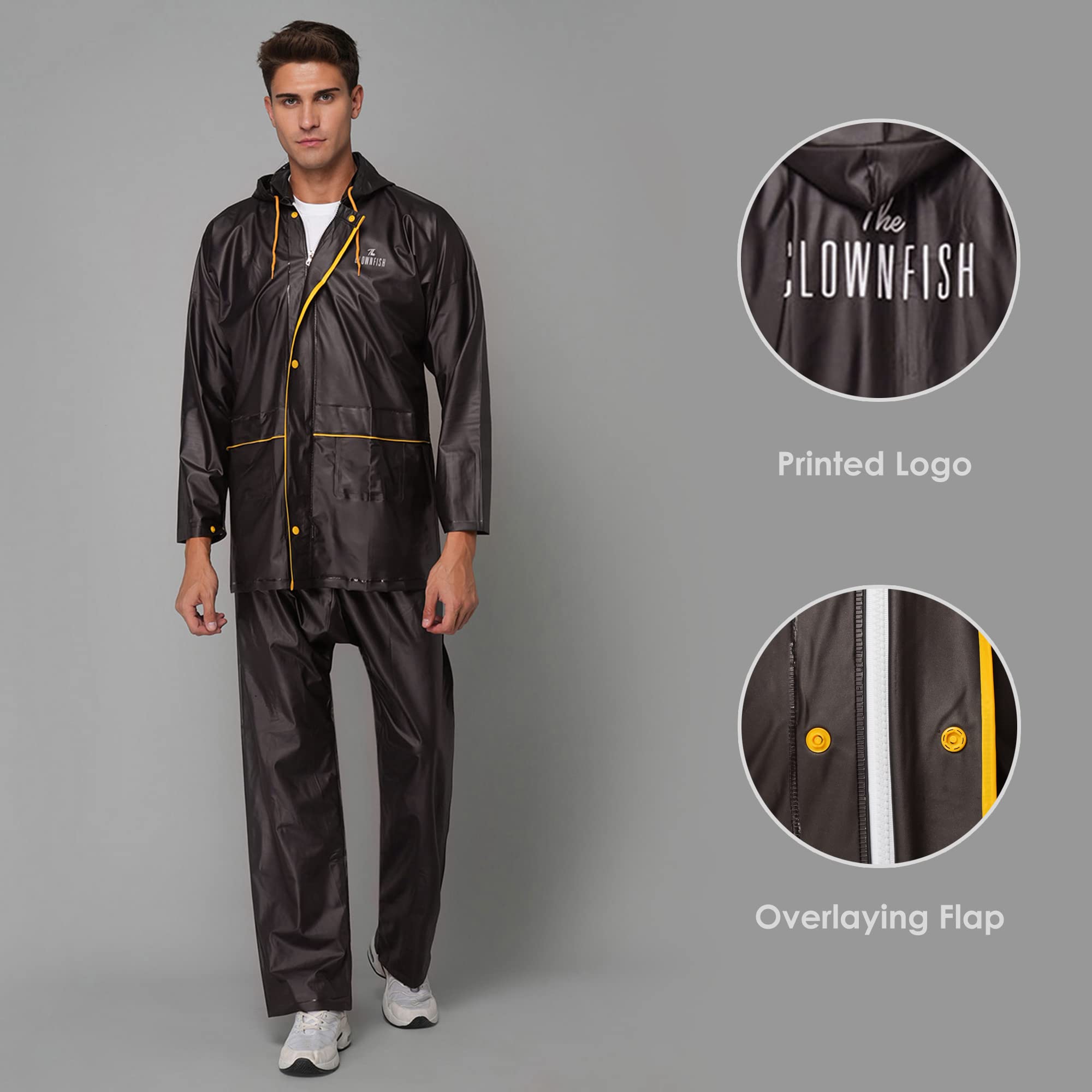 THE CLOWNFISH Rain Coat for Men Waterproof for Bike with Hood Raincoat –  GlobalBees Shop