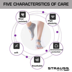 Strauss Women Yoga Socks, (Small) Grey