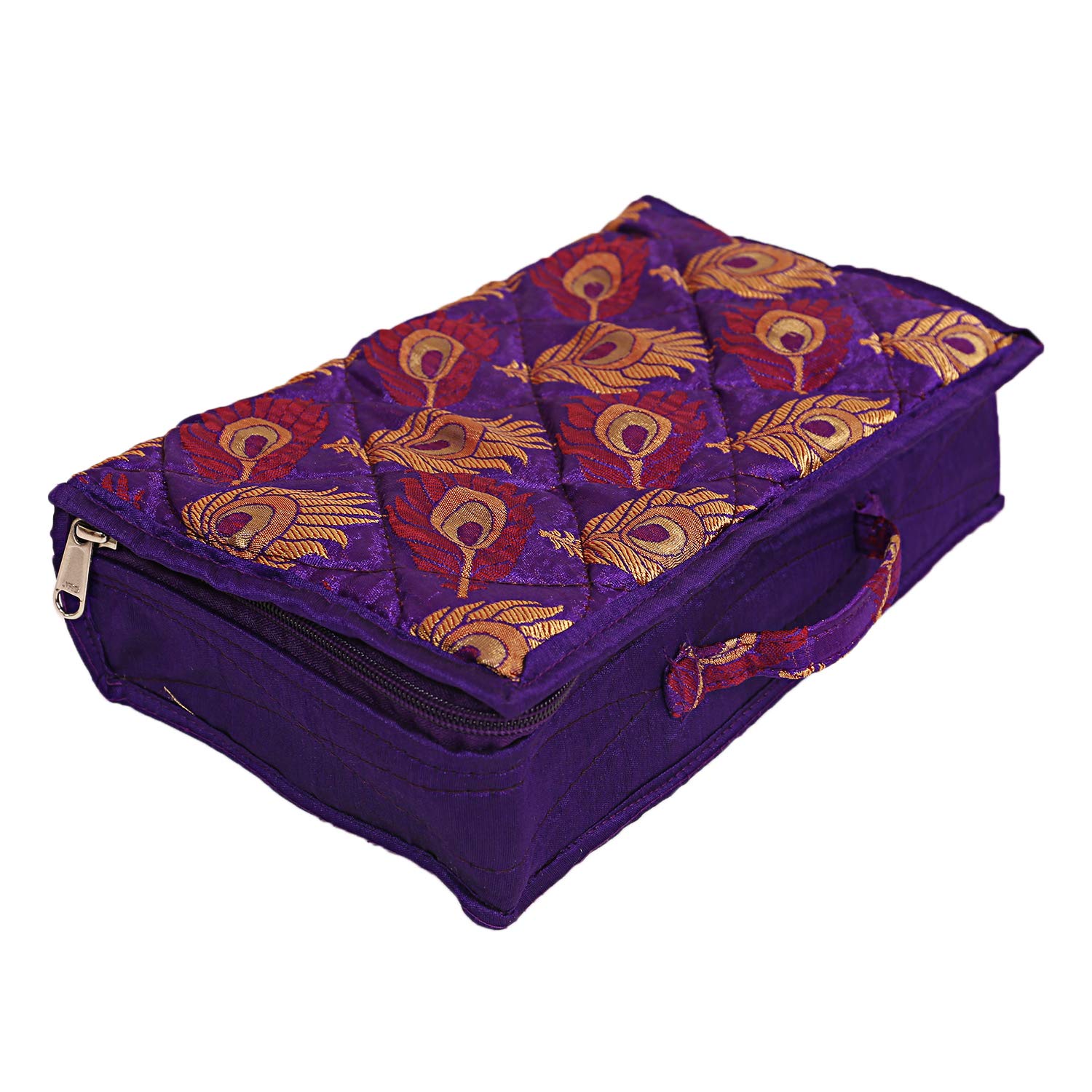 Kuber Industries Brocade Silk Jewellery Kit, Purple