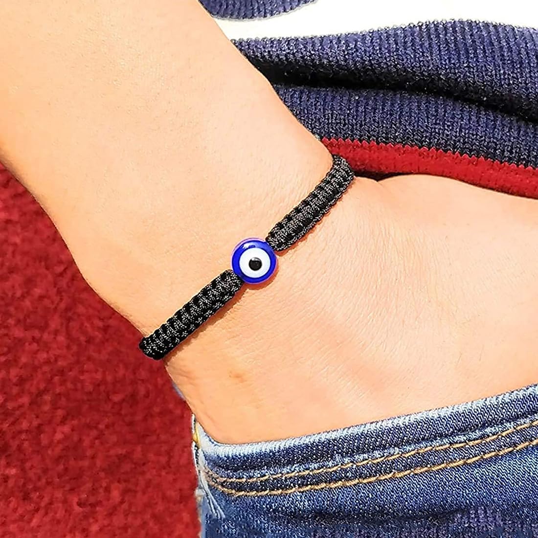 2 Pc 925 Silver Evil Eye Protection Bracelet Adjustable Amulet Nazariya |  eBay