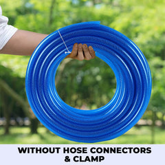 Kuber Industries Basic PVC with Nylon Braided Water Pipe 15 Meter|Multi-Utility Water Pipe for Garden, Car Cleaning & Pet Cleaning|Blue |