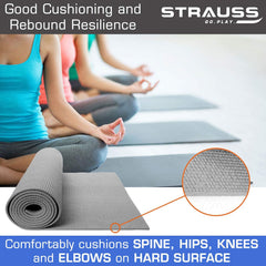 STRAUSS Etra Thick Yoga Mat| Exercise Mat for Yoga,Pilates & Gym| Lightweight & Eco-Friendly Material | Yoga Mat for Women and Men |Ideal for Home Gym Workout |Includes Carry Strap | 15MM,(Purple)