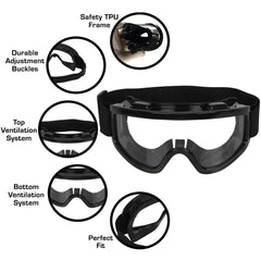 Strauss Offroad Motorcycle/Bike Goggle (Black)