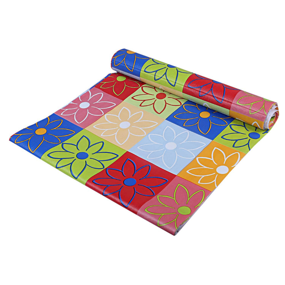 Kuber Industries (5 Mtr Roll) Multipurpose Anti Slip Kitchen Mats for Shelf - Waterproof Trolley Mats for Fridge | Cabinet | Drawer | Bathroom - Washable Shelf Liner Roll for Refrigerator (Multicolor)