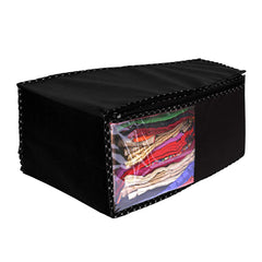 Kuber Industries Non Woven 3 Piece Saree Cover/Cloth Wardrobe Organizer and 3 Pieces Blouse Cover Combo Set (Black) -CTKTC038392