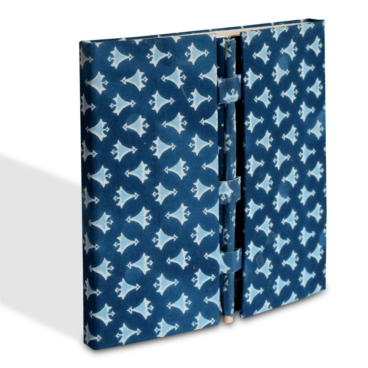 Kuber Industries Buti Print Handicraft Notebook/Diary With Lock System for Home, Traveling, Office (Blue)