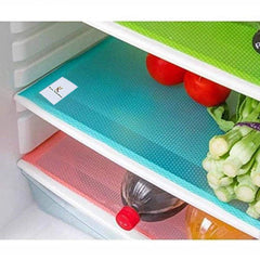 Kuber Industries Multipurpose Refrigerator Drawer Mat|Circle Design & Water Proof Plastic Material|Size-48 cm x 33 cm ,Pack of 6 (Multicolour)