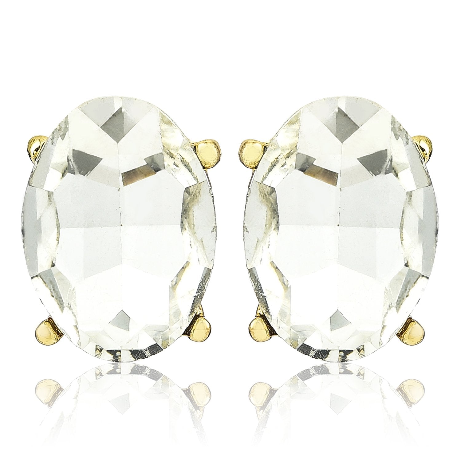 Yellow Chimes Moxie Collection Multi-color Crystal Stud Earrings For Women & Girls (White)