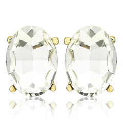 Yellow Chimes Moxie Collection Multi-color Crystal Stud Earrings For Women & Girls (White)
