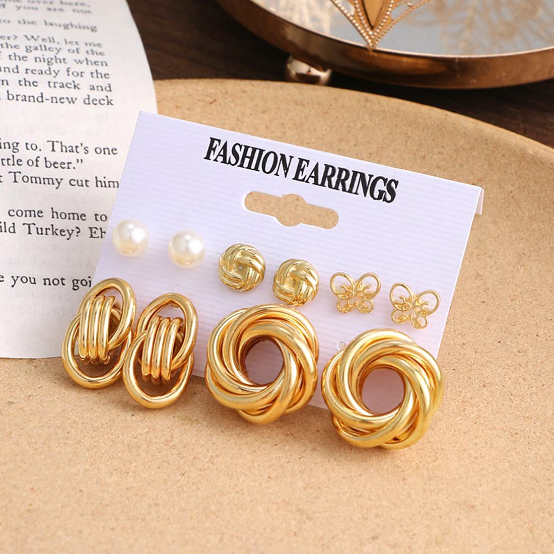 Sterling Silver, 18k Yellow Gold & Rose Gold Over Silver Set of 3 Stud  Earrings - TRK451 | JTV.com