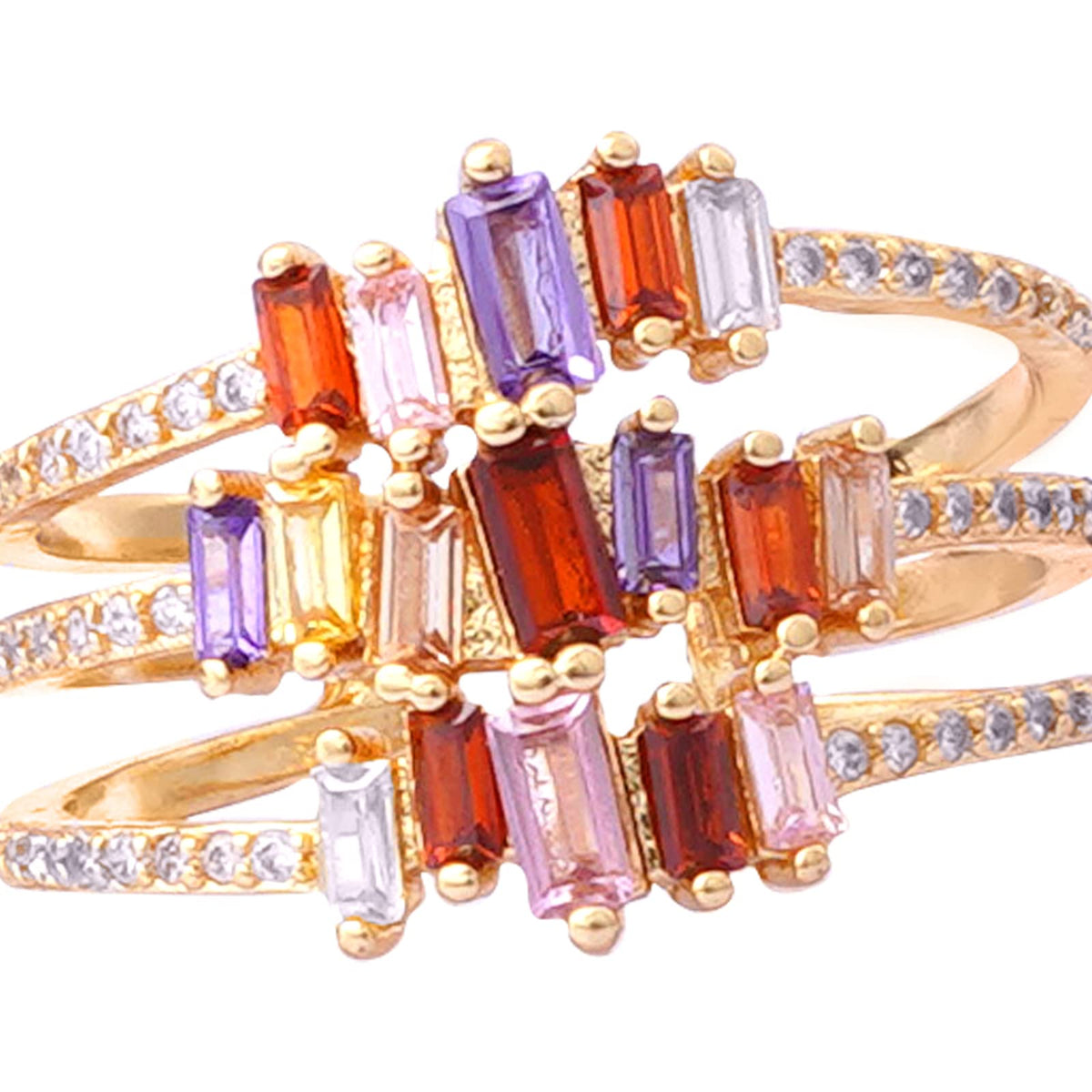 Joker & Witch Rainbow Bling Gold Ring for Women