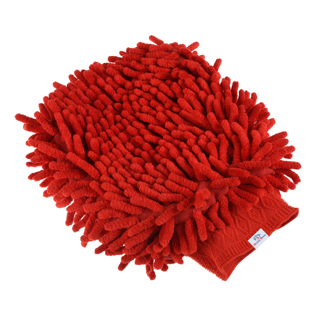 Heart Home Chenille Mitts|Microfiber Cleaning Gloves|Inside Waterproof Cloth Gloves|100 Gram Weighted Hand Duster|Hand Chenille Gloves for Car|Glass (Red)