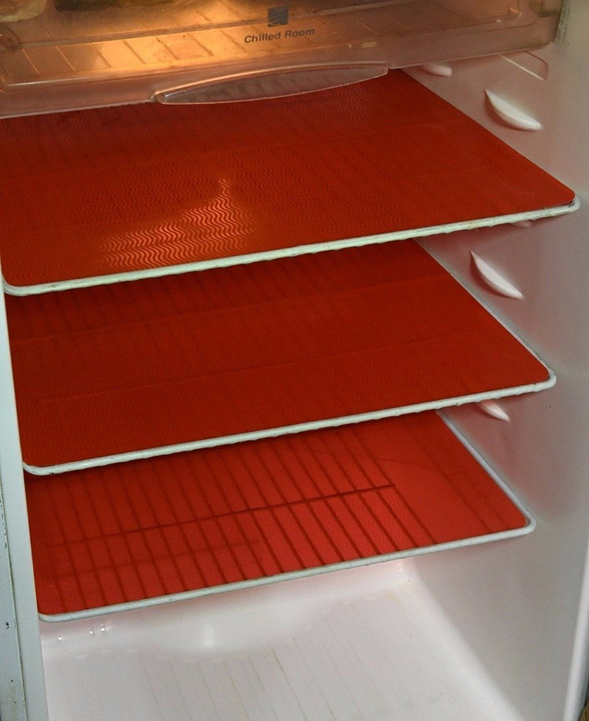 Kuber Industries 3 Piece Plain Design PVC Fridge Mat Set - 19