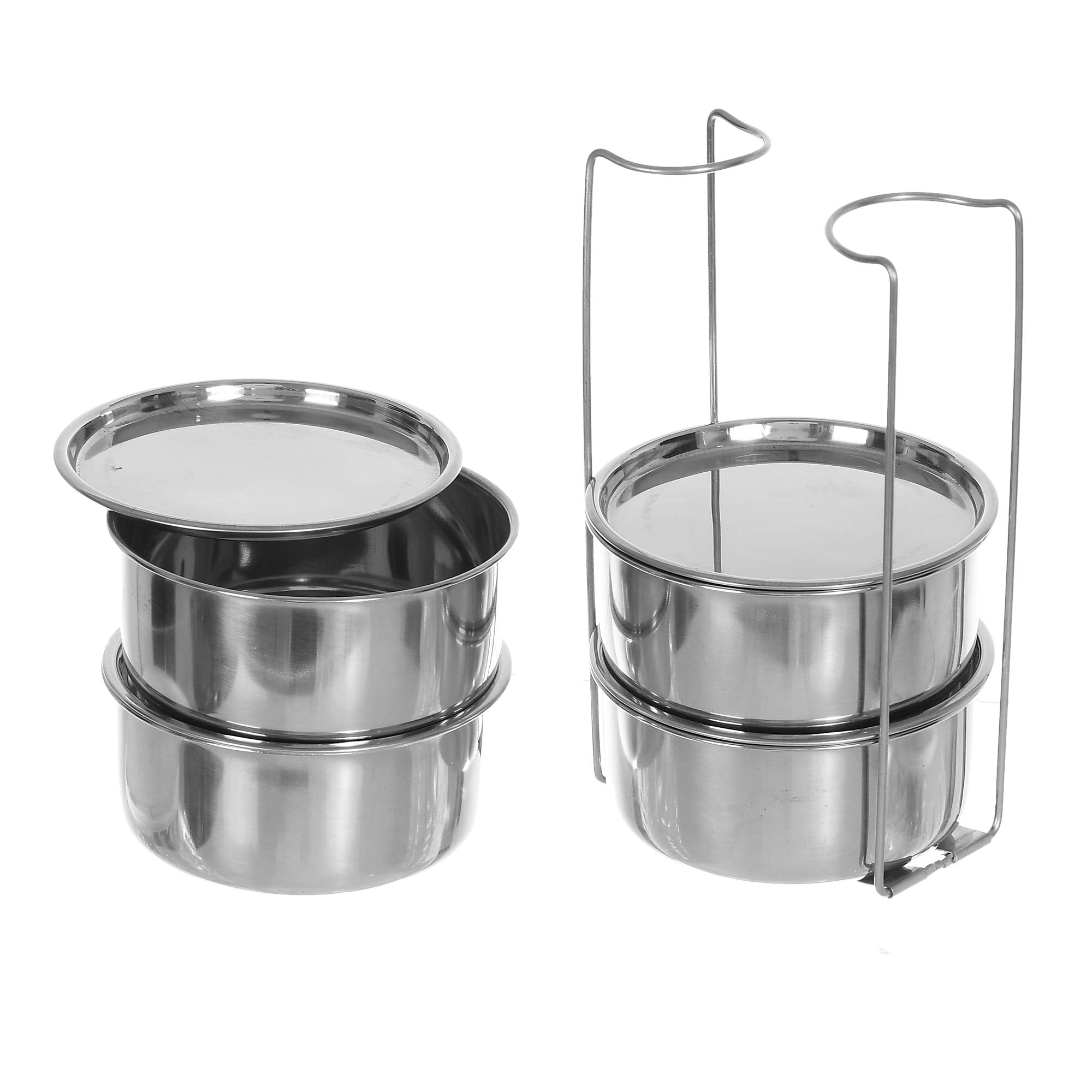 Heart Home 4 Inner Stainless Steel Tiffin Box for Office, School, College and Travelling (Cream)-HHEART15293, Standard