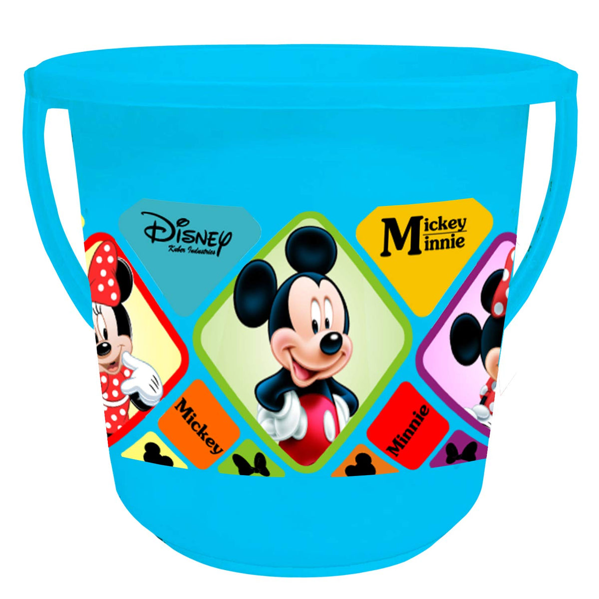 Kuber Industries Disney Mickey Minnie Print Multipurpose Plastic Bucket,16 LTR (Blue) -HS_35_KUBMARTS17830