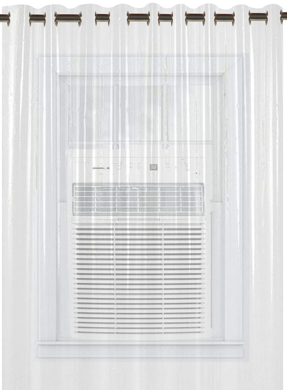 Kuber Industries 30 MM PVC Shower/AC Curtain|Water Proof Transparent Curtain|Eyelet Rings, Curtain 9 Feet