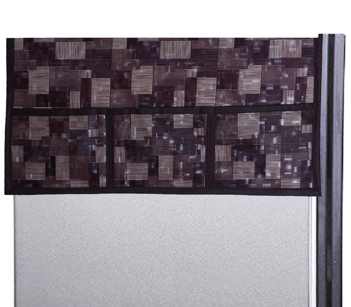 Kuber Industries 3D Checkered Design PVC Fridge/Refrigerator Top Cover (Brown) - CTKTC39701