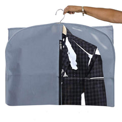 Kuber Industries 3 Pieces Half Transparent Non Woven Men's Coat Blazer Suit Cover (Grey) -CTKTC041327