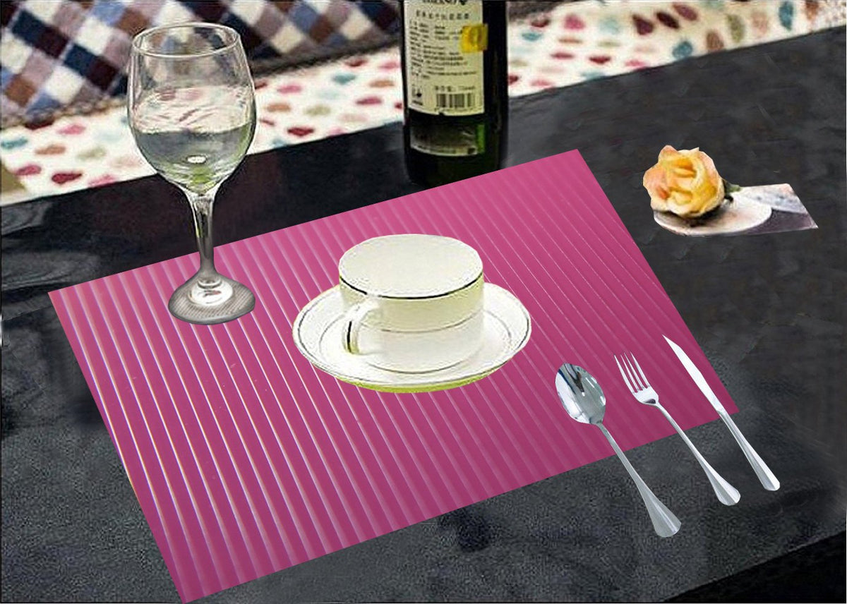 Kuber Industries PVC 6 Piece Placemat Set - Pink