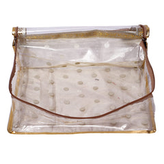 Kuber Industries Dot Printed Transparent PVC Rectangular Saree Cover/Storage Bag Organiser For Wardrobe (Gold)