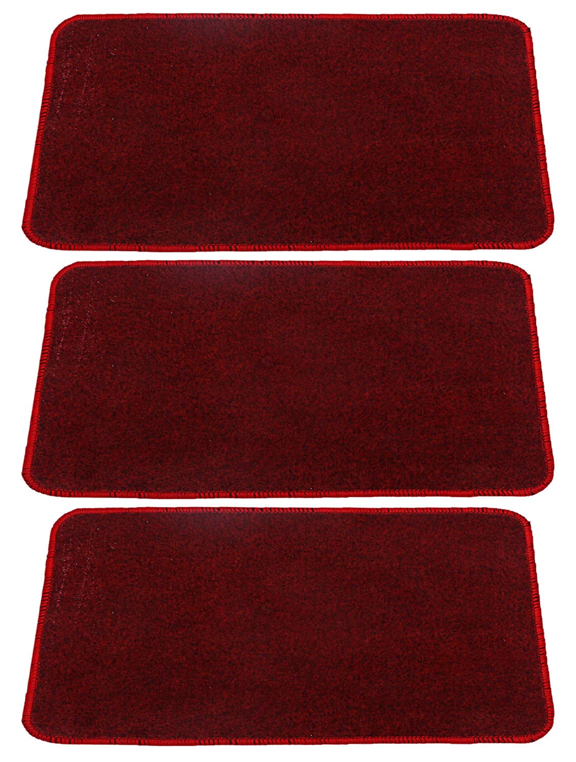 Kuber Industries Microfiber Anti Slip 3 Pieces Door Mat 22"x14", Red - CTKTC21876