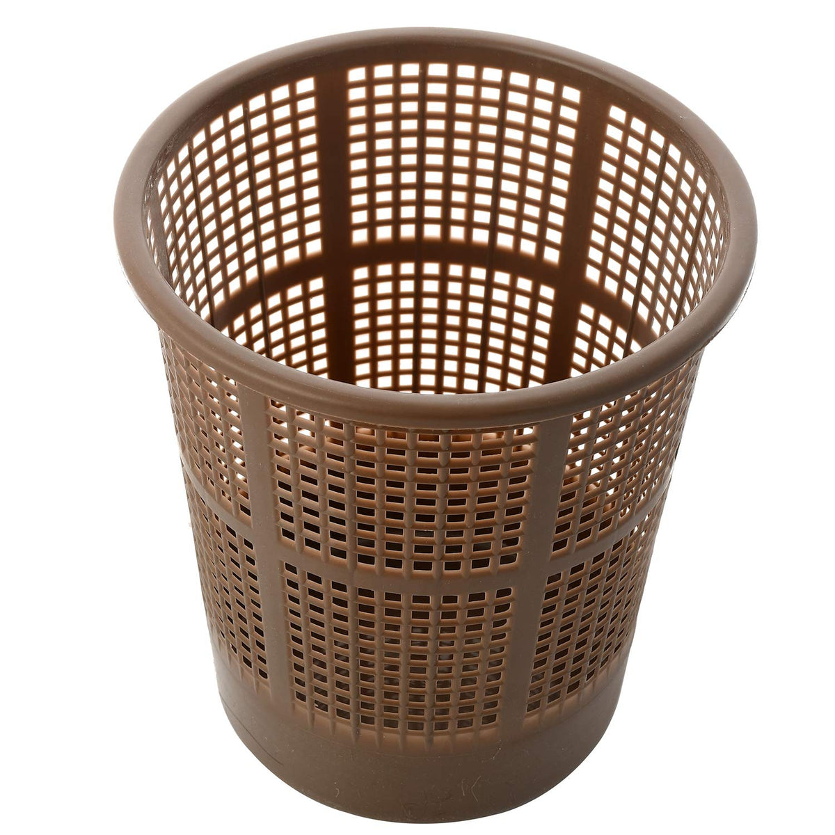 Kuber Industries Plastic Mesh Dustbin Garbage Bin for Office use, School, Bedroom, Kids Room, Home, Multi Purpose,5 Litres (Brown) - CTLTC44494
