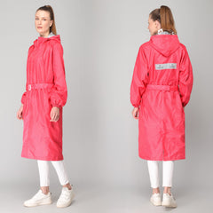 THE CLOWNFISH Indus Pro Series Women's Waterproof PVC Raincoat/Longcoat with Adjustable Hood- With Storage Bag (Yellow, XXL)