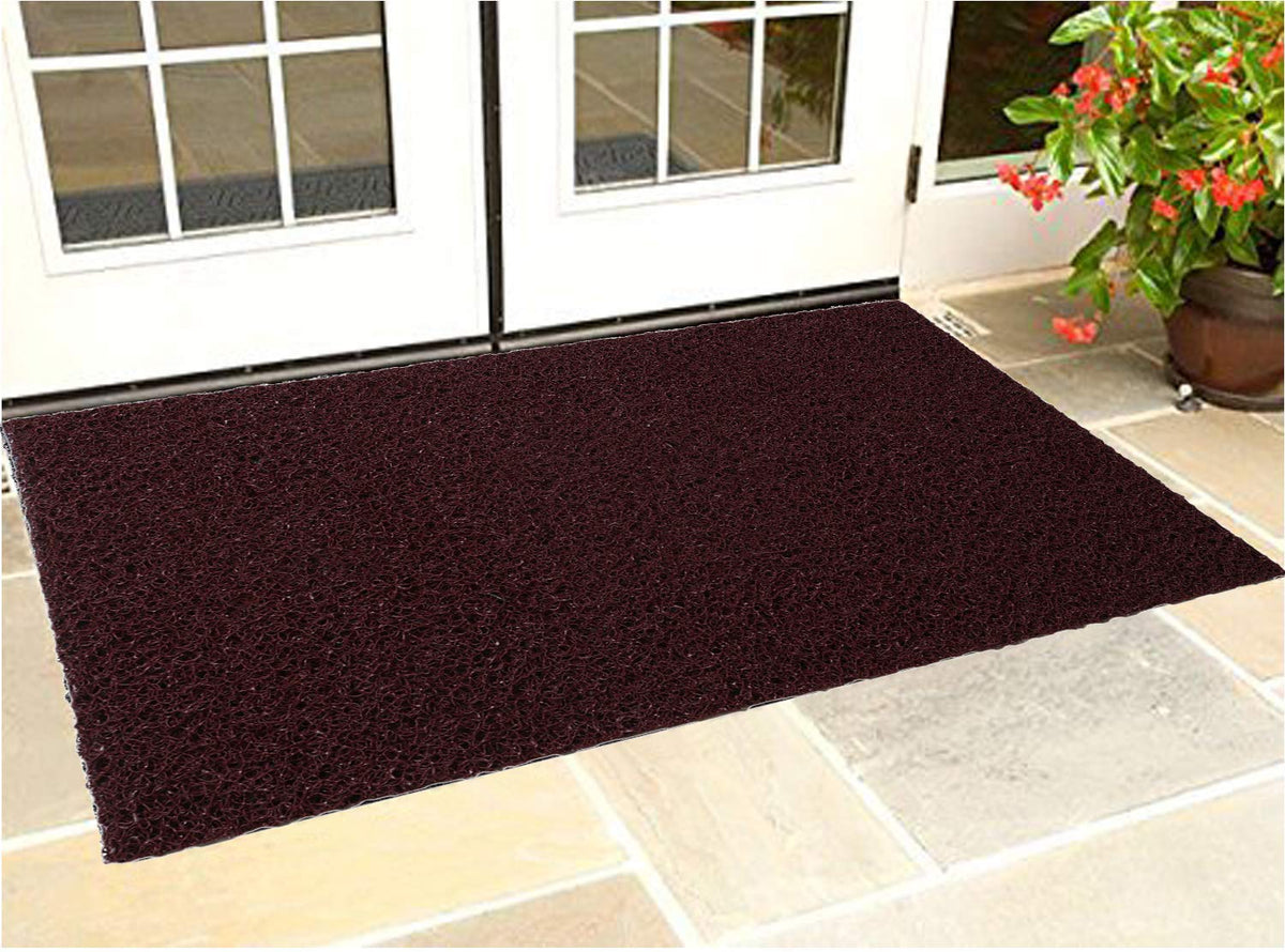 Kuber Industries Solid Modern Door Mat (Red, Maroon, PVC, Standard) (CTKTC06481)