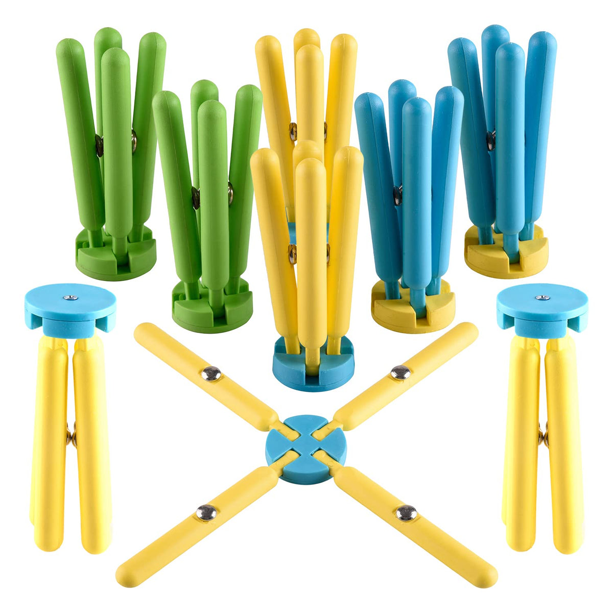 Kuber Industries Hot Stick Mate|Unbrakable Plastic Hot Plate Stand|Pot Holder for Protect Floor & Table from Heat Damage|Scratches|Pack of 9 (Assorted)