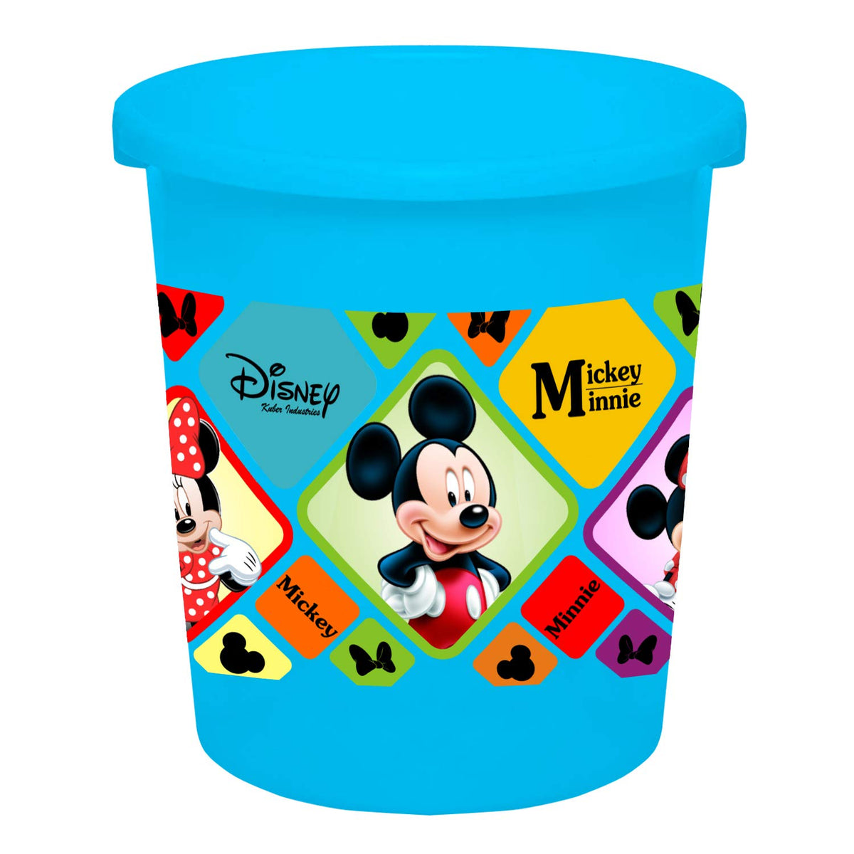 Kuber Industries Disney Mickey Minnie Print Plastic Dustbin/ Garbage Bin/ Waste Bin, 5 Liters (Blue) -HS_35_KUBMARTS17768