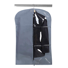 Kuber Industries Half Transparent Non Woven Men's Blazer Suit Cover|Zipper Closure & Sturdy Hook|Size 94 x 61 x 1 CM|Pack of 2 (Grey) - CTKTC041326