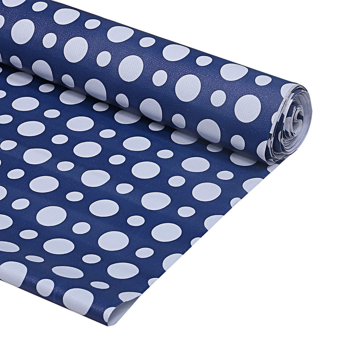 Kuber Industries Polka Dots Design PVC Wardrobe Kitchen Drawer Cupboard Cabinet Shelf Mat, Shelf Liner 5 Mtr (Blue) - CTKTC040170