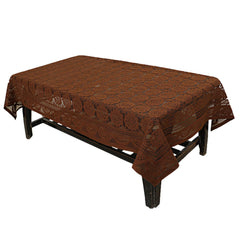 Kuber Industries Flower Cotton 7 Piece 5 Seater Sofa Cover with Center Table Cover (Brown) - CTKTC022293
