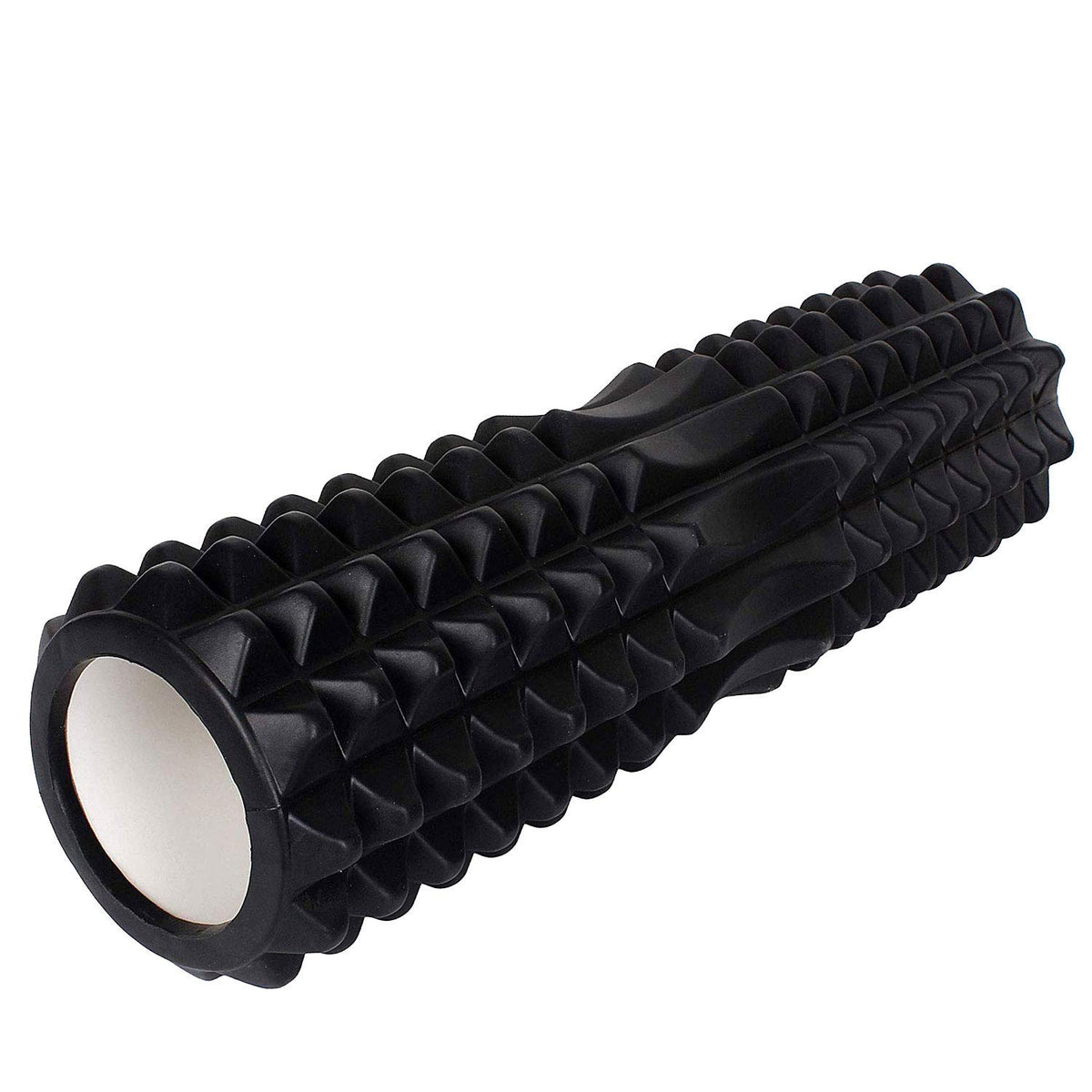 Strauss Grid Foam Roller | Foam Roller for Exercise, Fitness, Deep Tissue Massage and Physiotherapy | Light Weight & Travel-Friendly Foam Roller | Home Gym Equipment | Size: 33 cm, (Black)