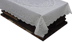 Kuber Industries Floral Design Cotton 4 Seater Center Table Cover 60"x40"(Cream) - CTKTC032940
