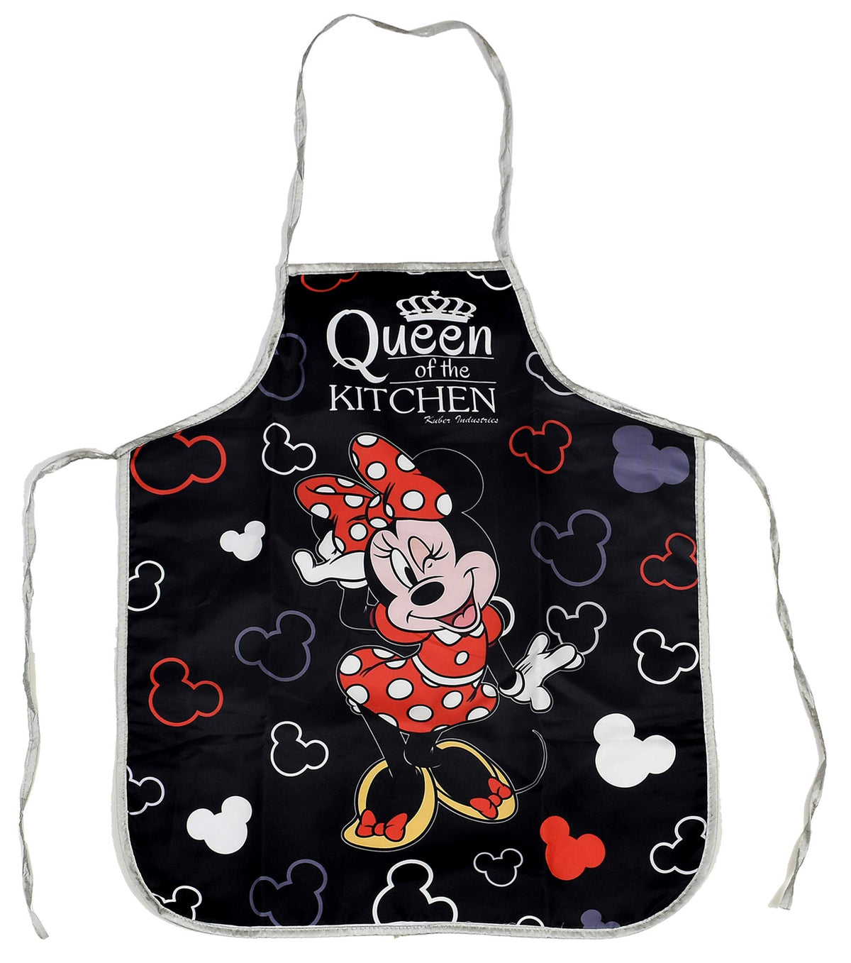 Kuber Industries Disney Minnie Print Silk Waterproof Kitchen Apron (Black)-KUBMART10101